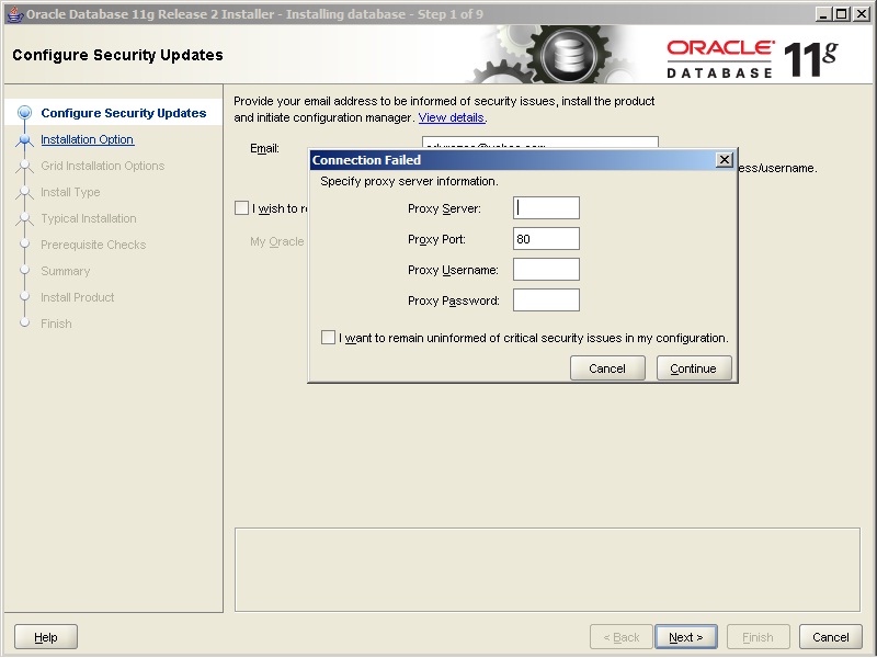 Oracle 11g installation steps